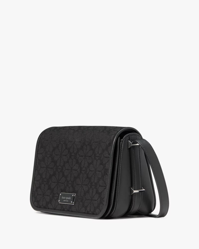 liv spade flower jacquard crossbody bag black multi