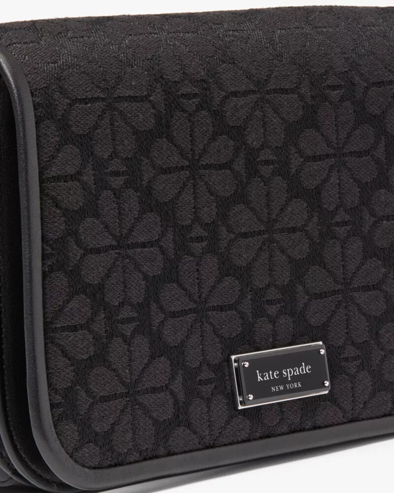 liv spade flower jacquard crossbody bag black multi