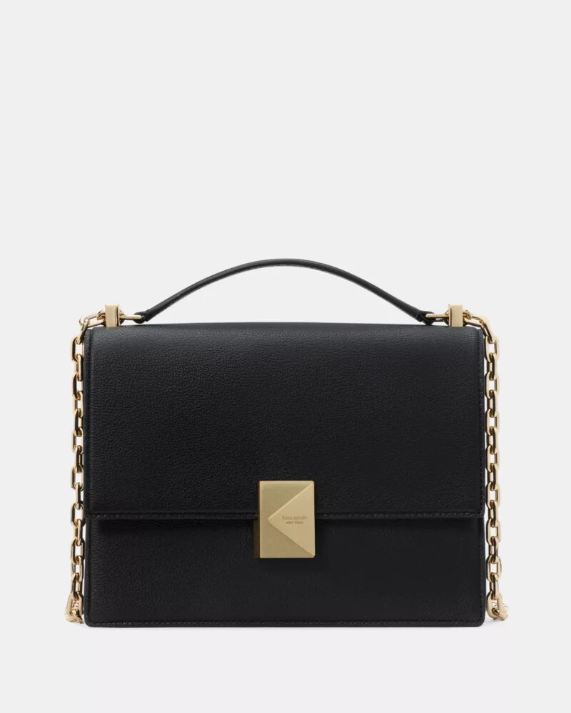deco chain shoulder bag black