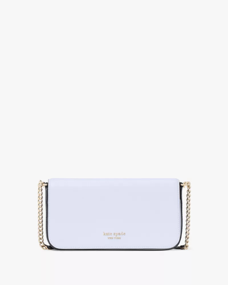 devin colorblocked flap chain wallet pale sapphirine multi