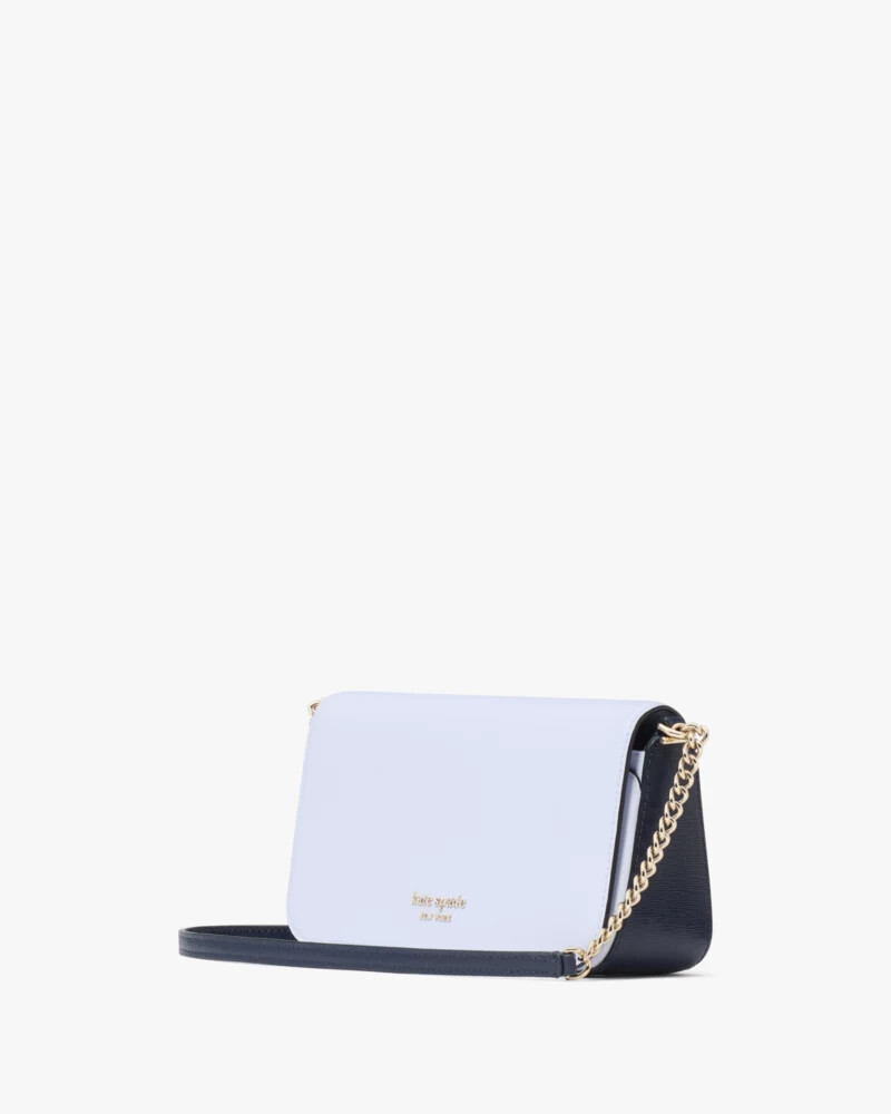devin colorblocked flap chain wallet pale sapphirine multi