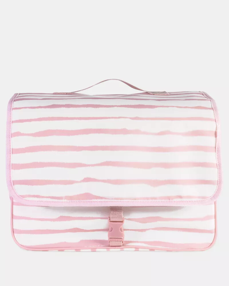 goddess stripe hanging toiletry bag pink