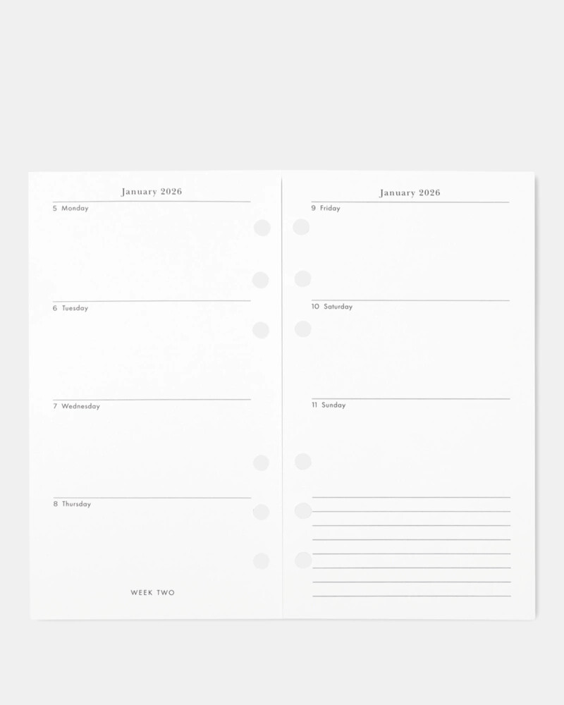 downtown stripe 2026 personal bookblock calendar refill multi