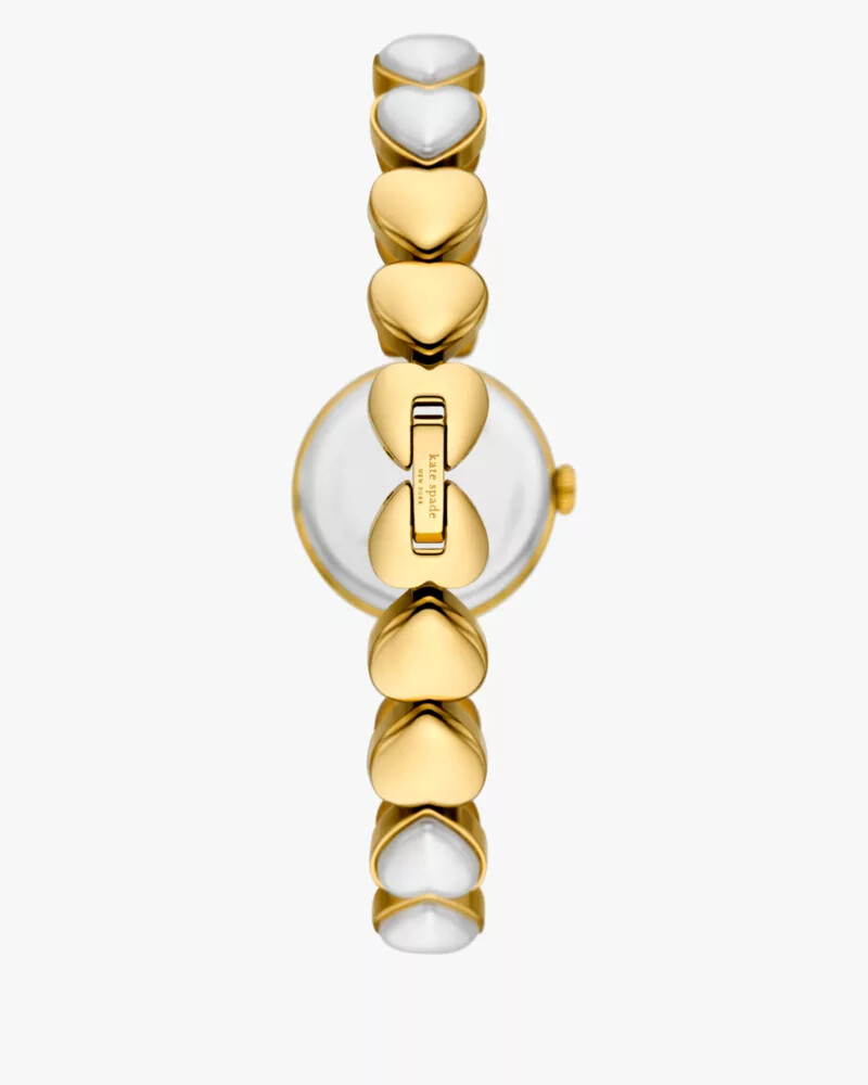 monroe heart pearl bracelet watch white