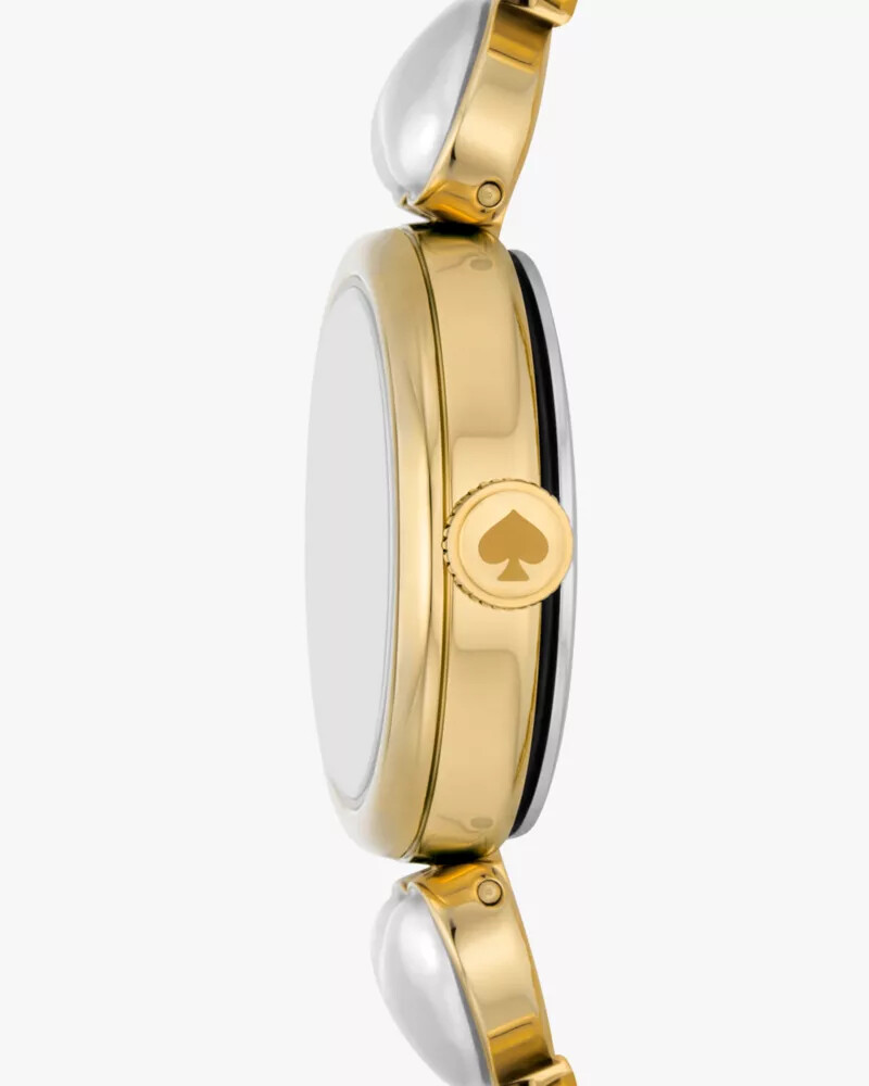 monroe heart pearl bracelet watch white