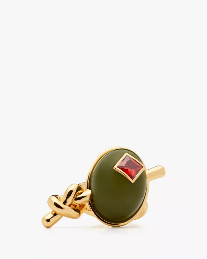 shaken or stirred statement ring green multi
