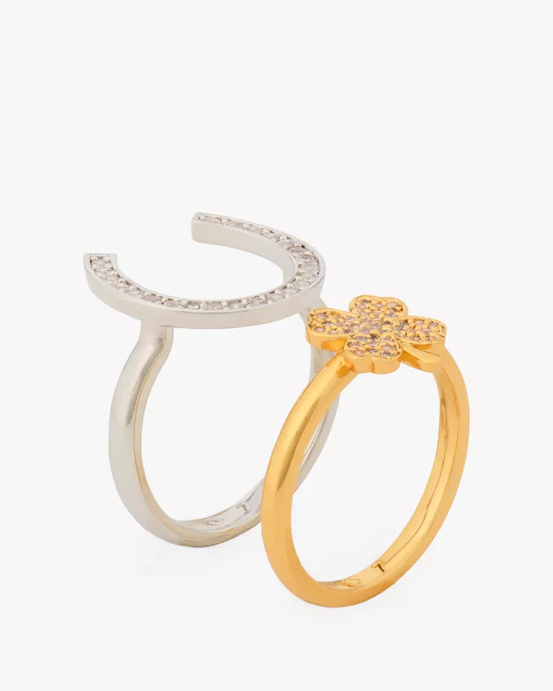lucky charm stacking ring set multi