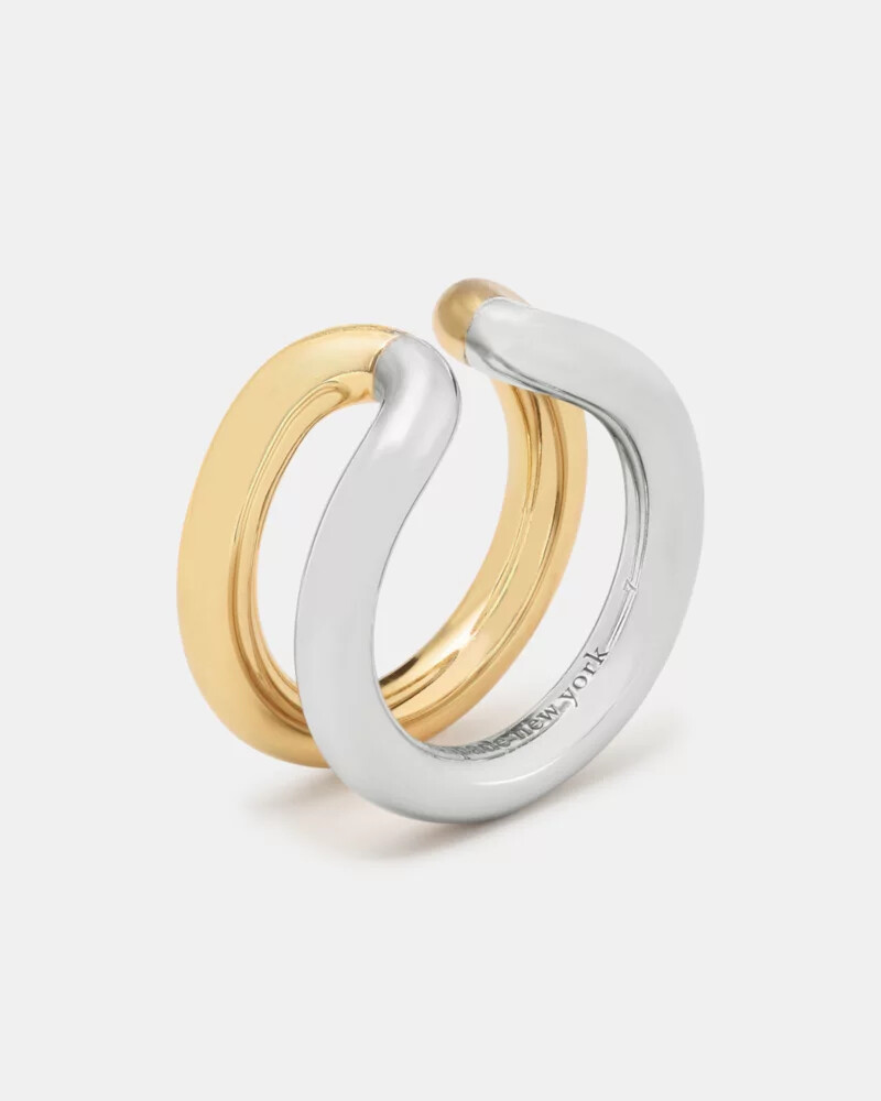 interlock ring silver gold