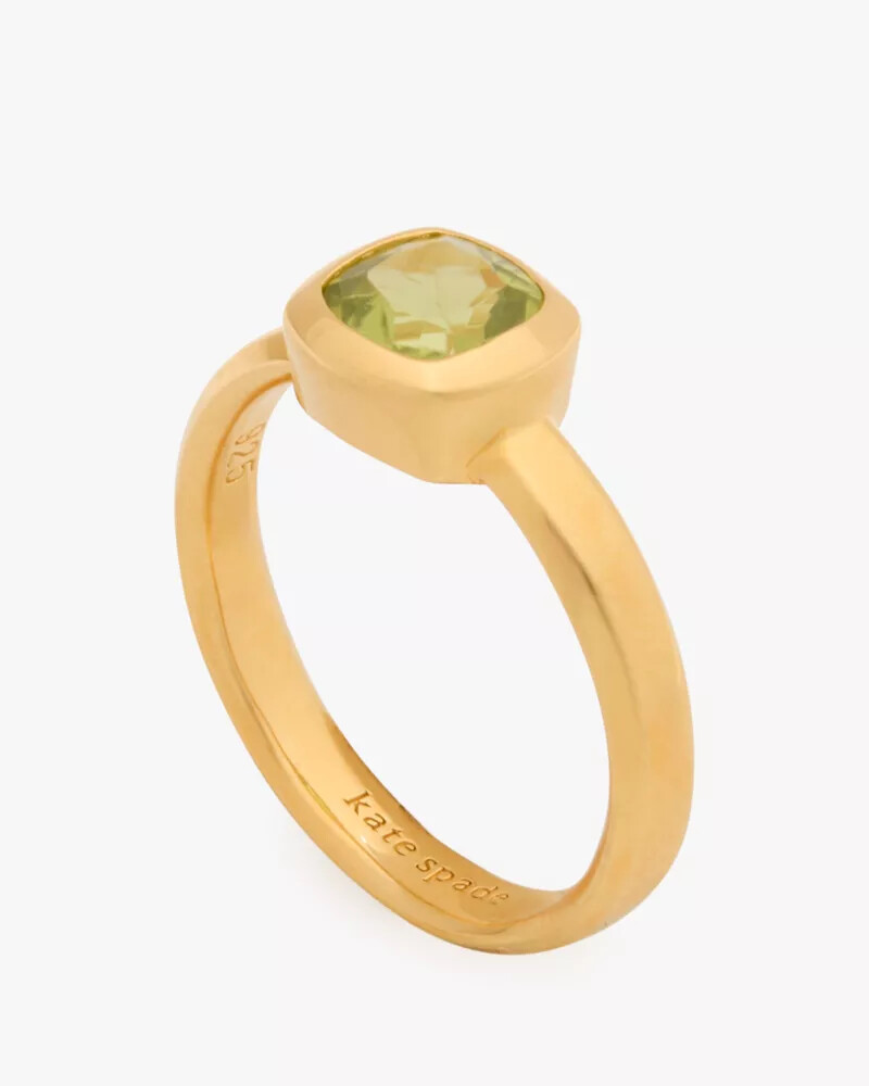 kate spade fine time to shine gem ring peridot
