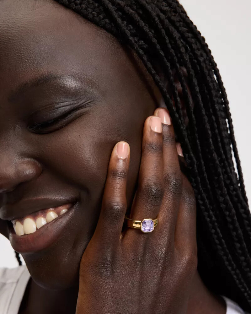 keep sparkling asscher ring light amethyst