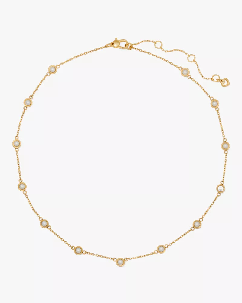 set in stone station necklace white gold