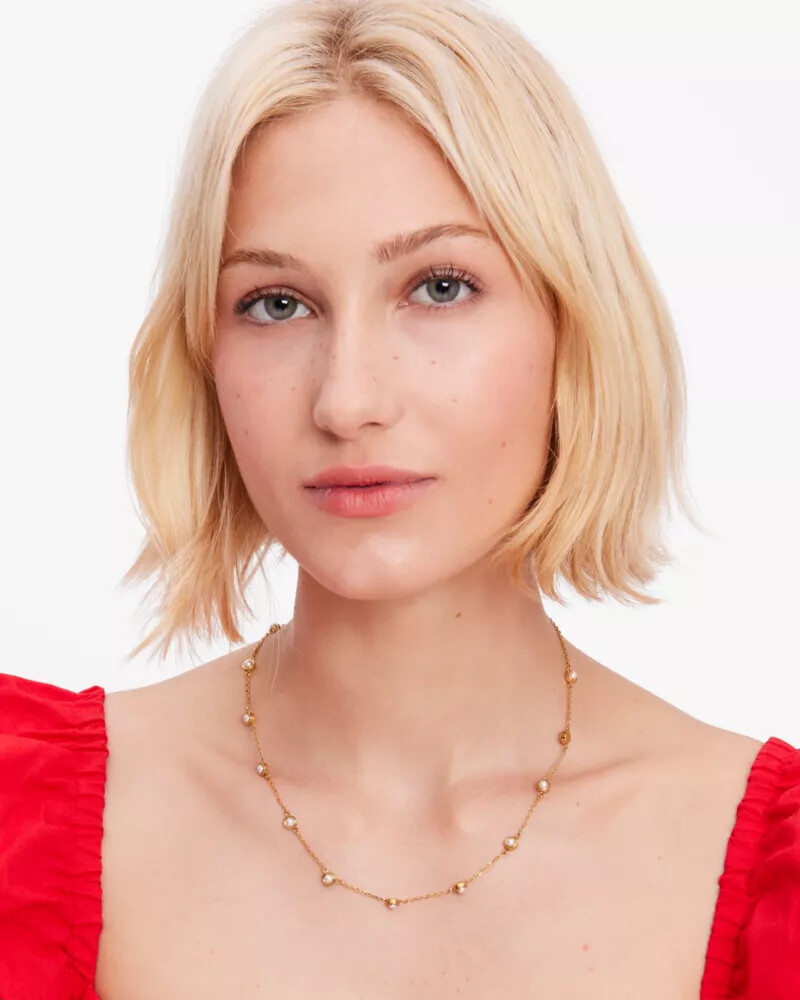 set in stone station necklace white gold