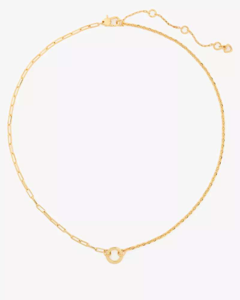 one in a million mixed chain necklace gold