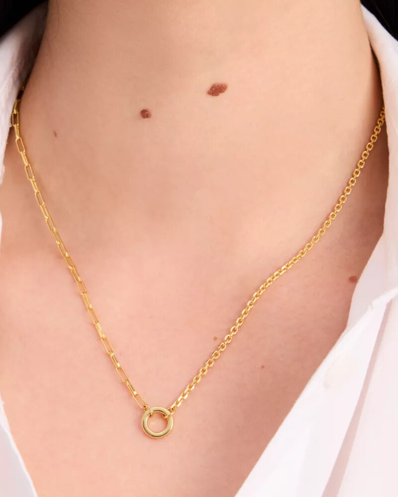 one in a million mixed chain necklace gold