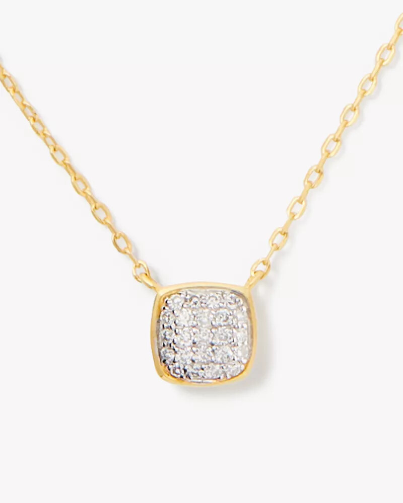 kate spade fine time to shine pavé diamond pendant gold