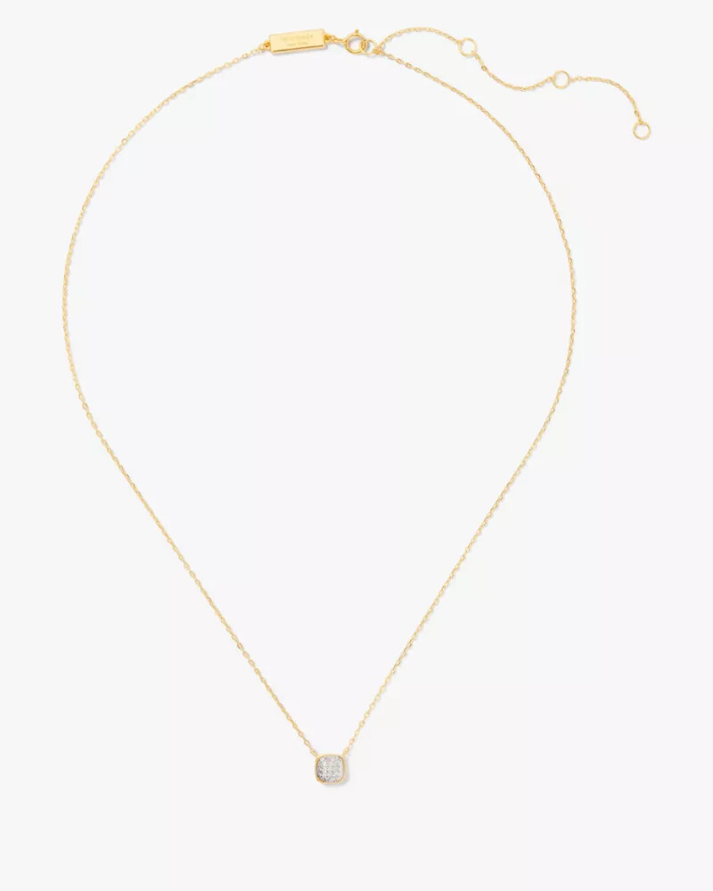 kate spade fine time to shine pavé diamond pendant gold