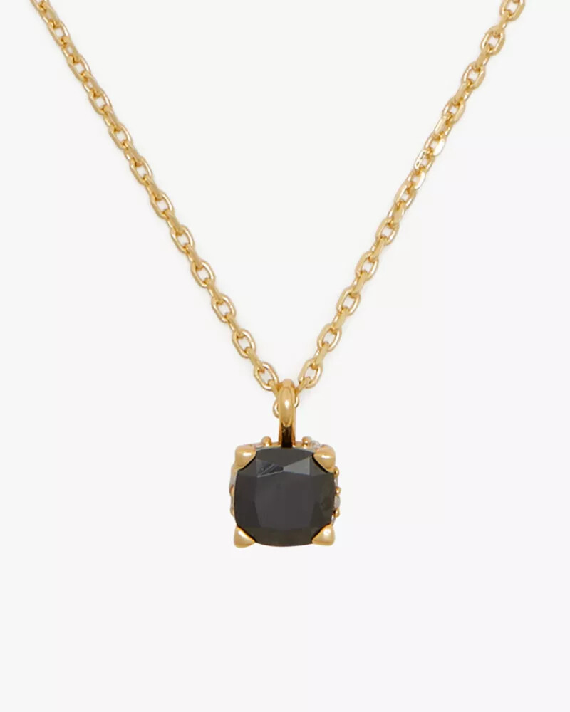 little luxuries 6mm square pendant jet black