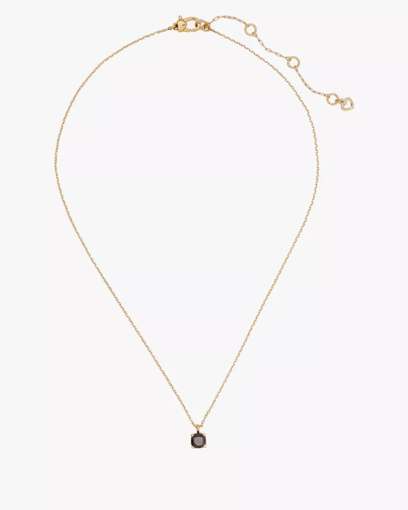 little luxuries 6mm square pendant jet black