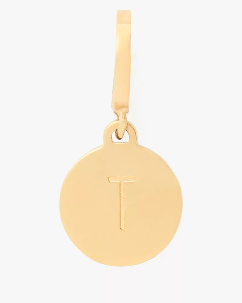 initial t mini charm gold