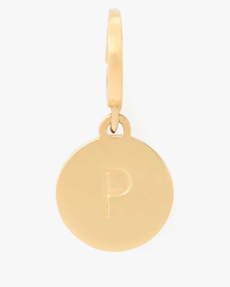 initial p mini charm gold