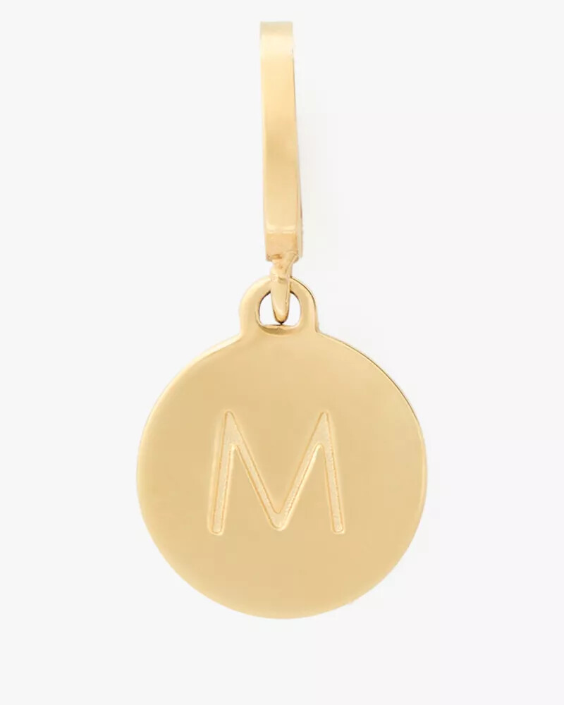 initial m mini charm gold