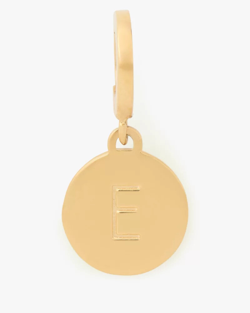 initial e mini charm gold