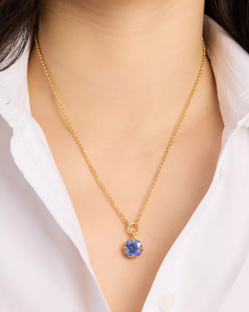 pop of joy spade flower pendant dark navy