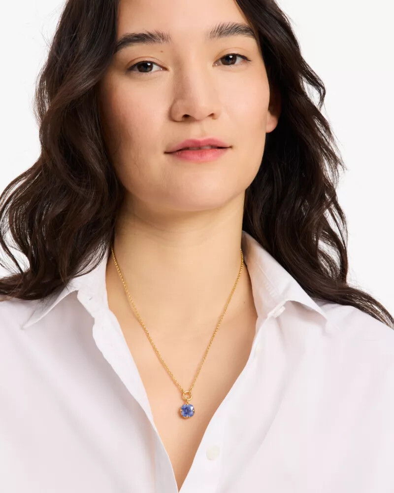 pop of joy spade flower pendant dark navy
