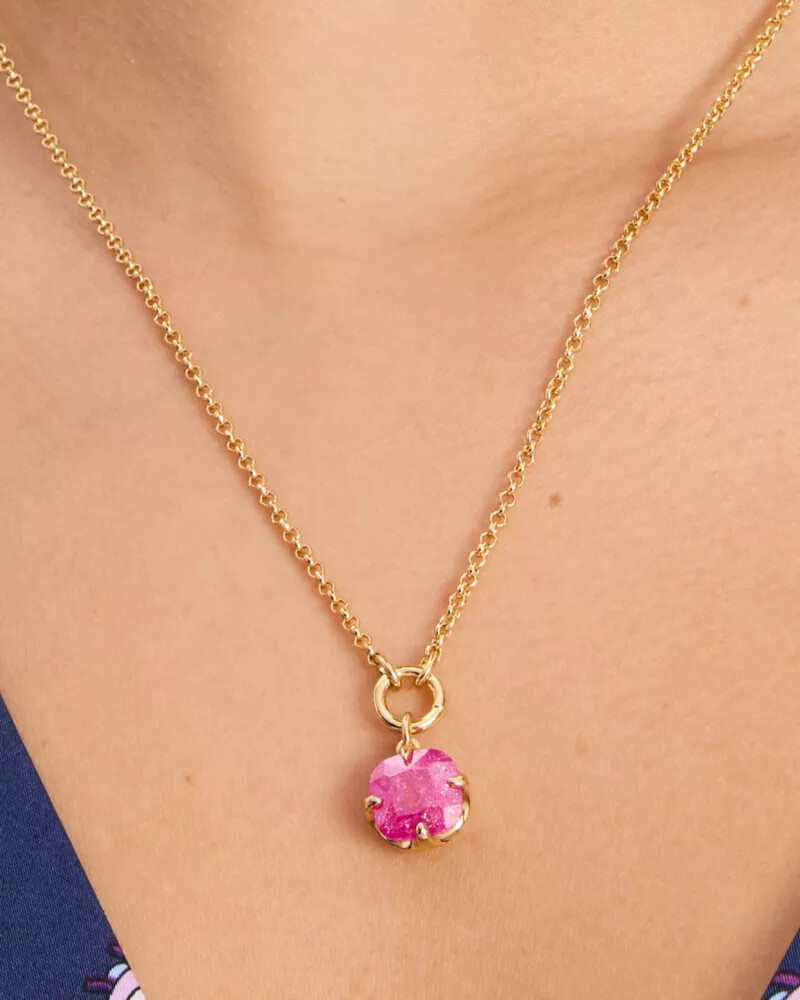 pop of joy spade flower pendant fuchsia