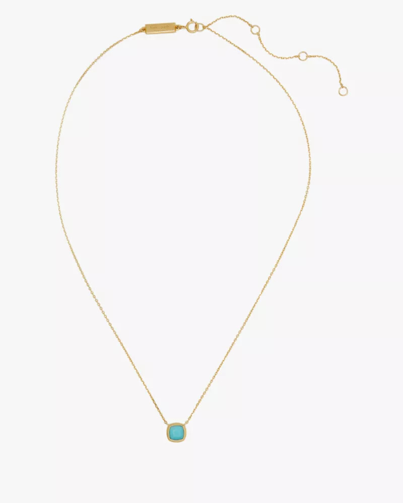 kate spade fine time to shine gem pendant turquoise