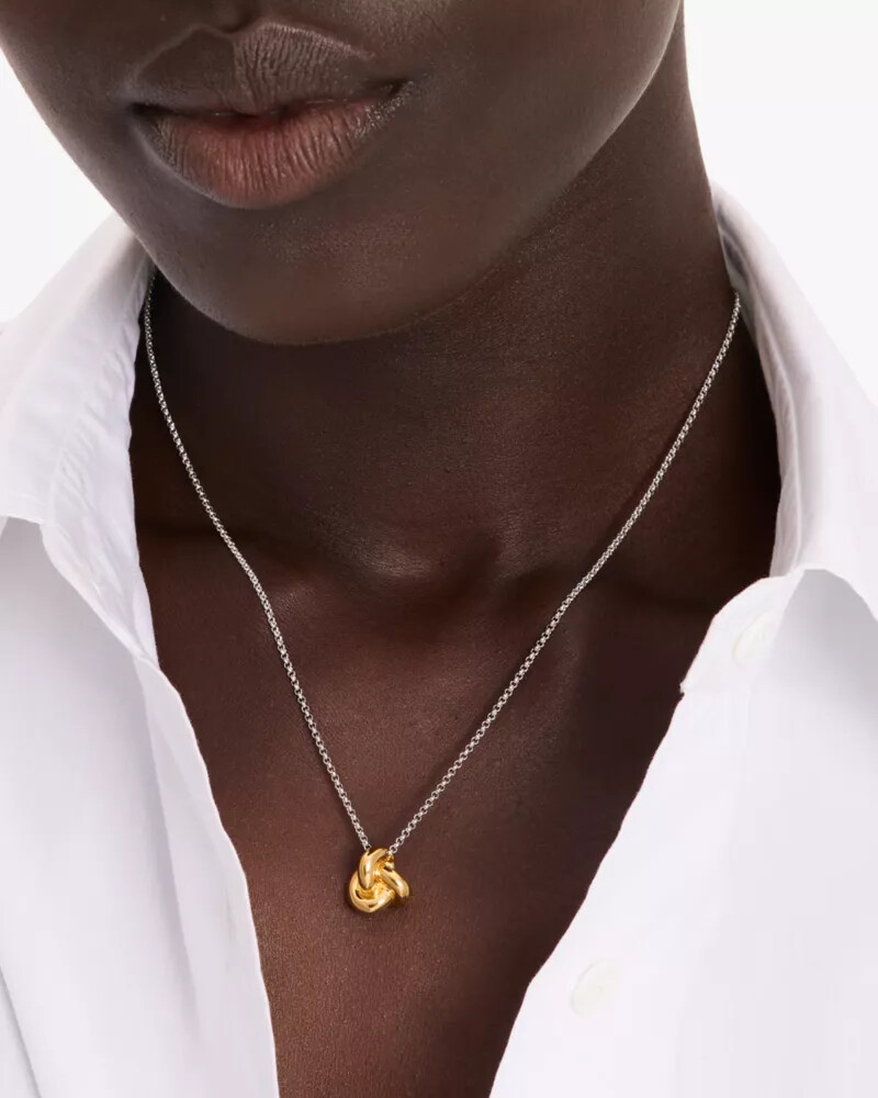 double knot pendant silver gold