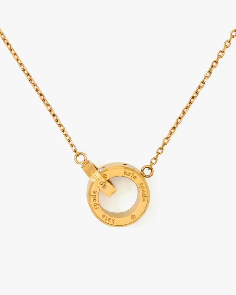 set in stone interlink pendant gold clear