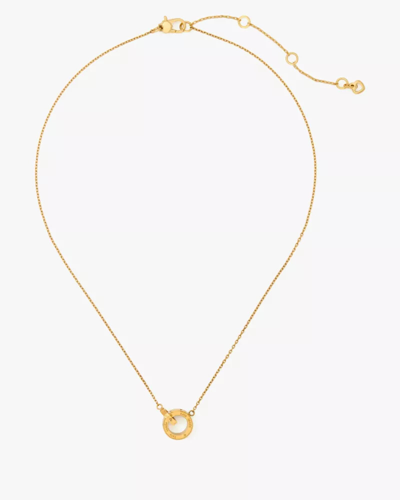 set in stone interlink pendant gold clear