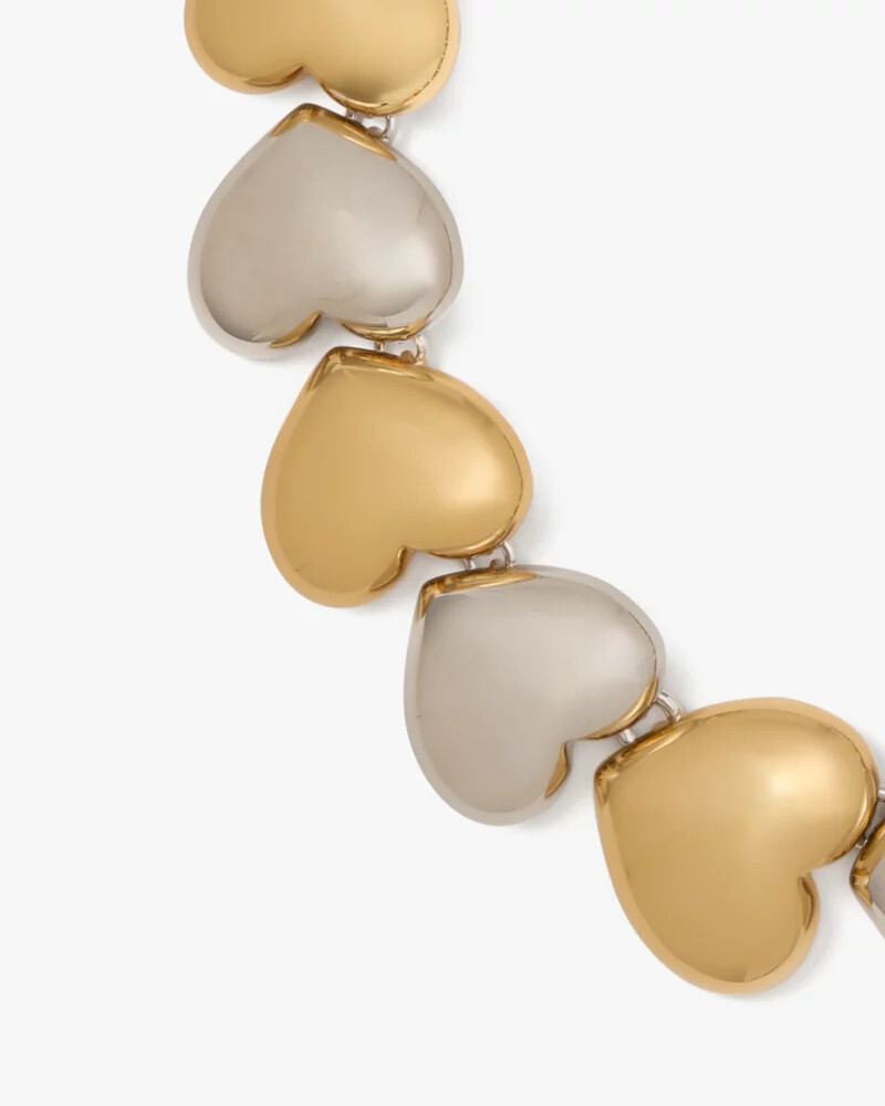 heart you statement necklace silver gold