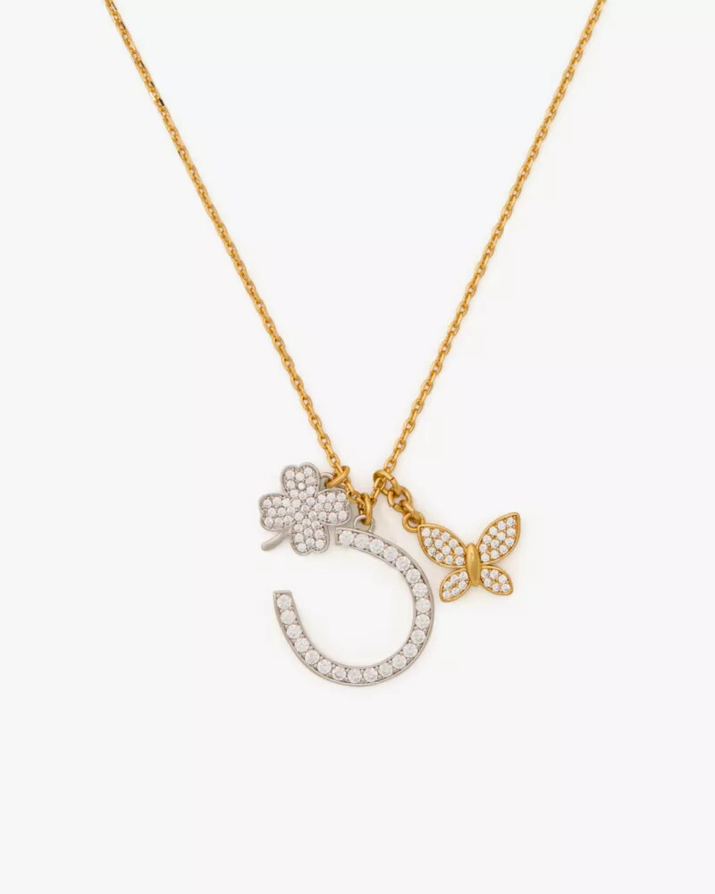 lucky charm statement pendant neutral multicolor