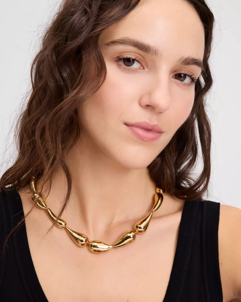 molten statement necklace gold