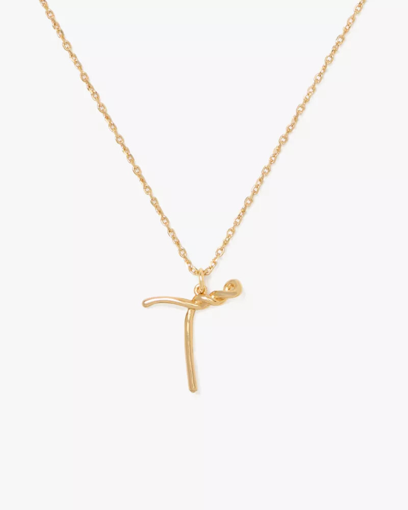 initial script t pendant gold
