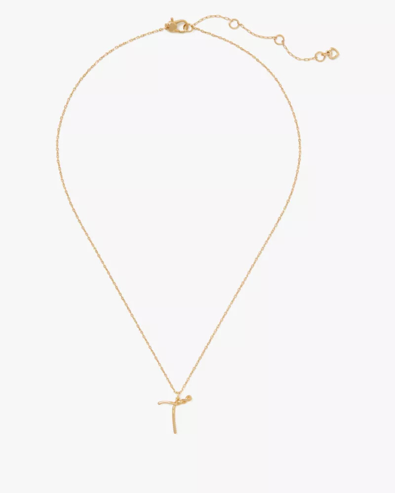 initial script t pendant gold