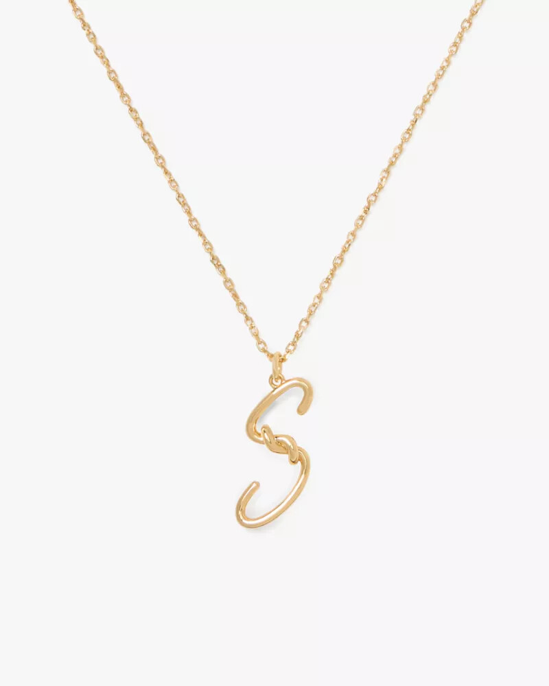 initial script s pendant gold