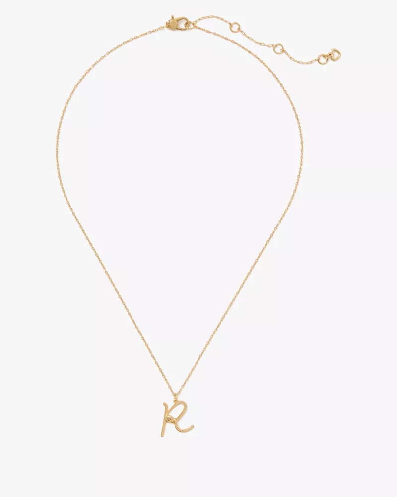 initial script r pendant gold
