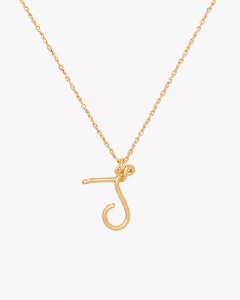 initial script pendant gold
