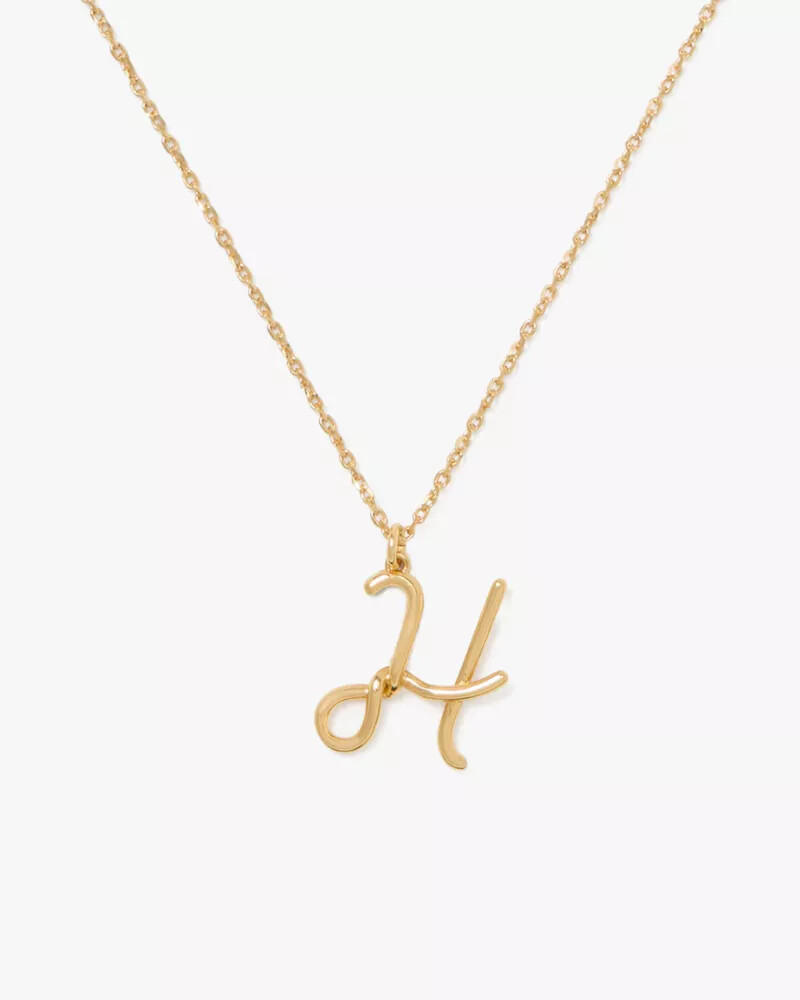 initial script h pendant gold