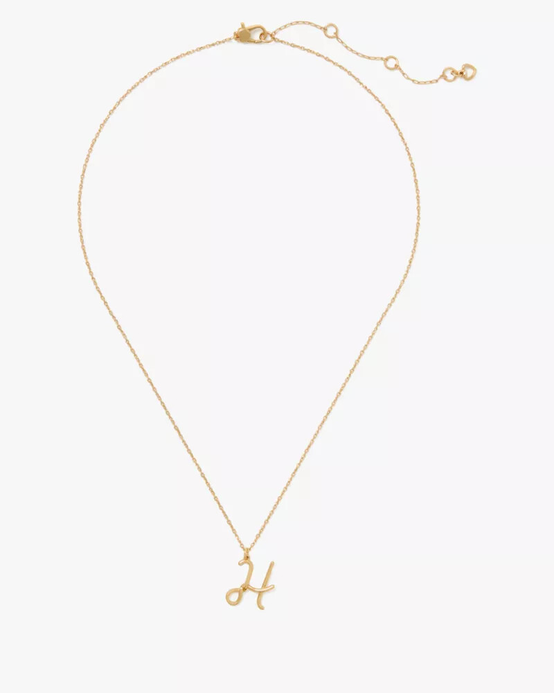 initial script h pendant gold