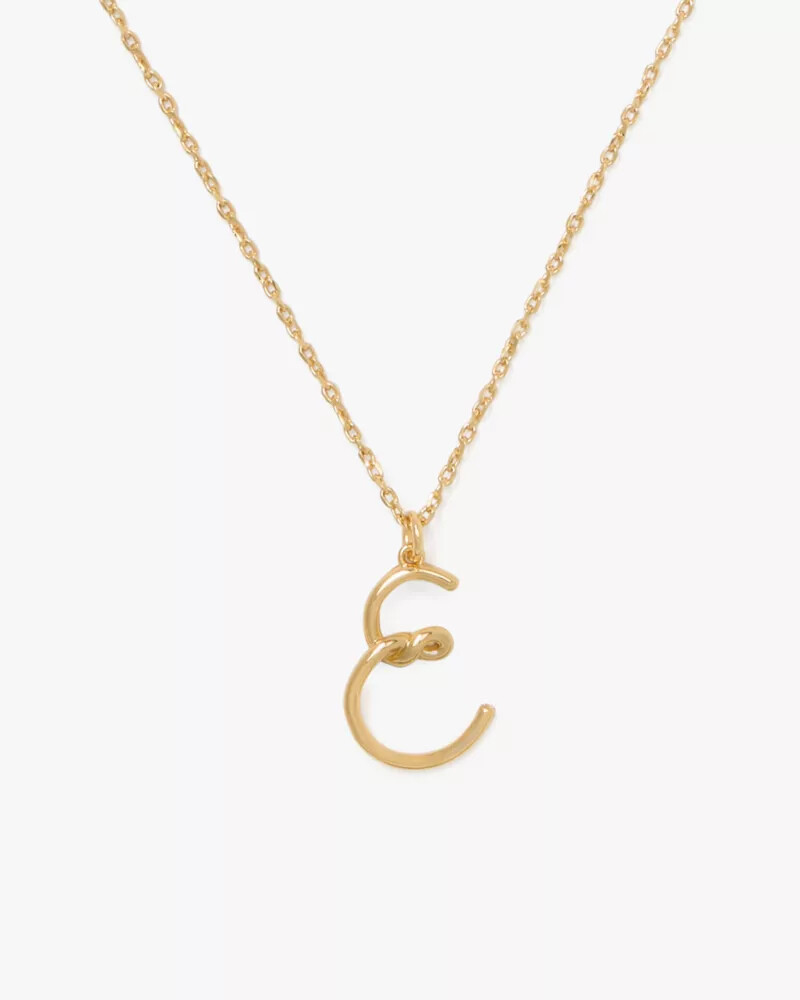 initial script e pendant gold