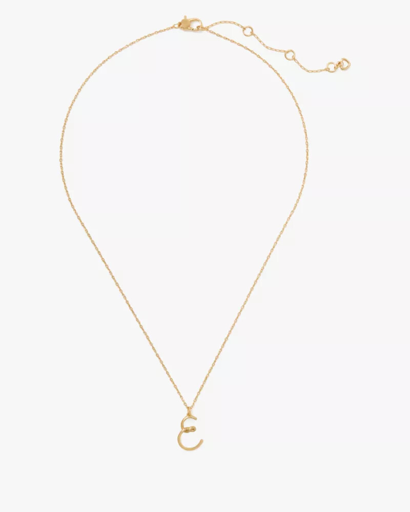 initial script e pendant gold