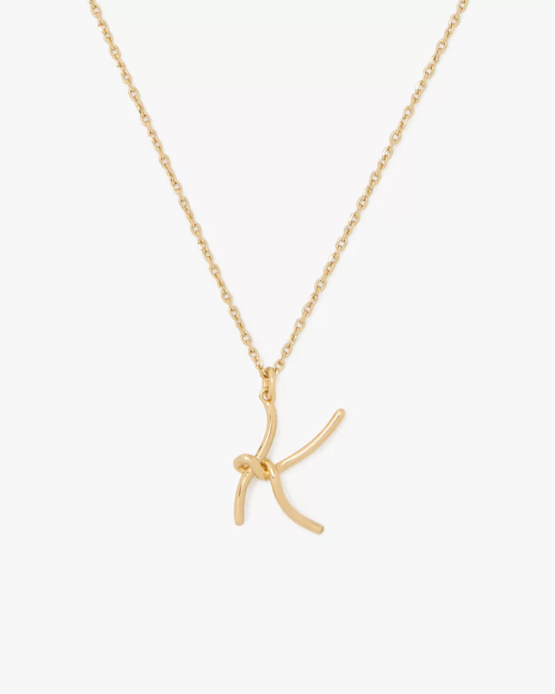 initial script k pendant gold