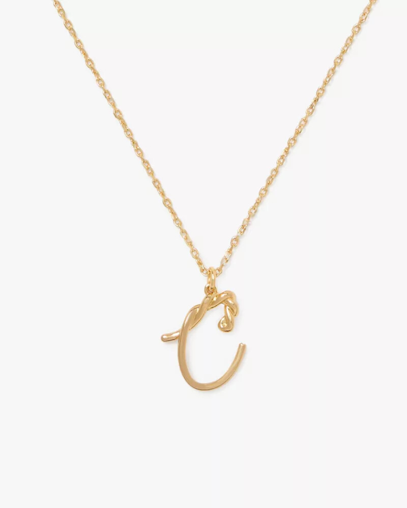 initial script c pendant gold