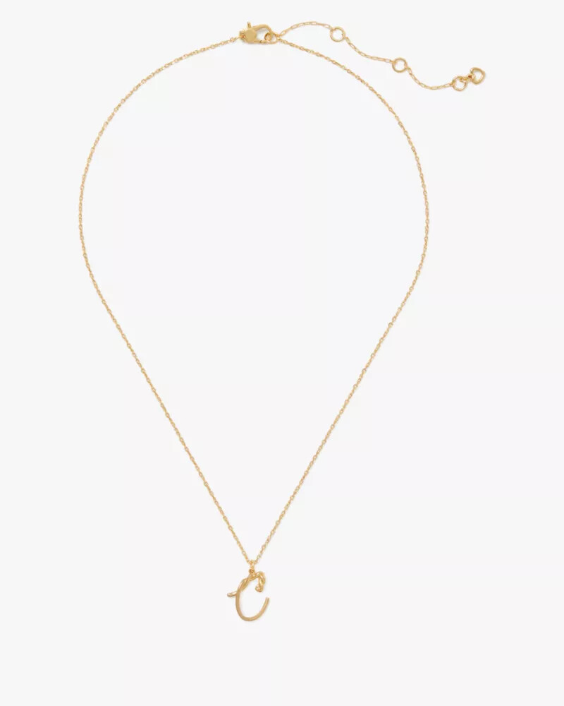 initial script c pendant gold