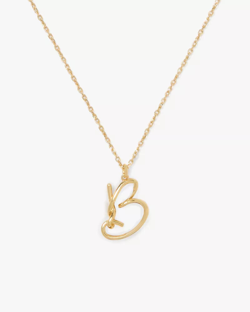 initial script b pendant gold