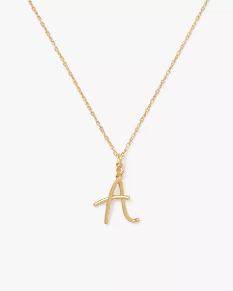 initial script a pendant gold